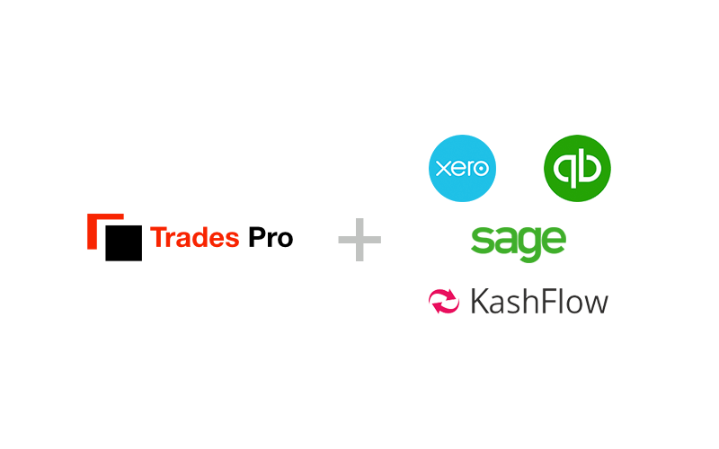 Seamless integration from Trades Pro to Sage, Quickbooks or Xero